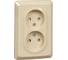 Розетка Systeme Electric (Schneider Electric) этюд с/у двойная без заземления со штороками 16а 250В, кремовый, PC16-106K 12 шт 13606485439386 1