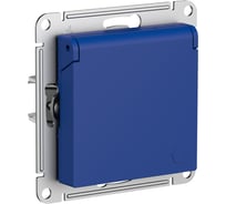 Розетка Systeme Electric Atlasdesign аквамарин с/з, со шт., с крышкой, 16а ATN001146 5 шт 13606485820306