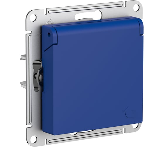 Розетка Systeme Electric Atlasdesign аквамарин с/з, со шт., с крышкой, 16а ATN001146 5 шт 13606485820306 1