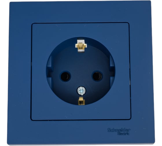 Розетка Systeme Electric Atlasdesign аквамарин с/з со шт., 16а, (в сборе с рамкой) ATN001144 5 шт 13606485820344 1