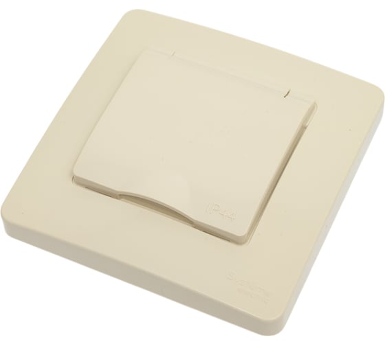 Розетка Systeme Electric Blanca скрытая установка бежевый IP44 с заземляющим контактом, со шторкой, с крышкой, 16А, 250В BLNRS441117 10 шт 4690201022282 1