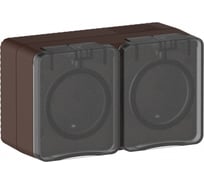 Розетка Systeme Electric ATLASDESIGN PROFI IP54 О/У двойная с заземлением со шторками, 16А, коричневый ATN546026 6 шт 4690201042556