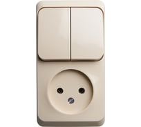 Блок Systeme Electric (Schneider Electric) этюд о/у розетка без заземления + выключатель 2-клавишный, кремовый, россия BPA16-205K 12 шт 13606480981385