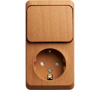 Блок Systeme Electric (Schneider Electric) Этюд наружный Бук розетка с/з со шторками + выключатель SE BPA16-201T 10 шт 13606480981392