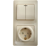 Блок Systeme Electric Glossa бежевый розетка с/з со шторками и 2-клавишный выключатель с подсветкой GSL000275 9 шт 13606485437467