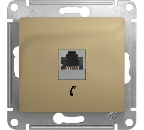 Розетка телефонная Systeme Electric (Schneider Electric) GLOSSA RJ11 титан GSL000481T 10 шт 13606480658959