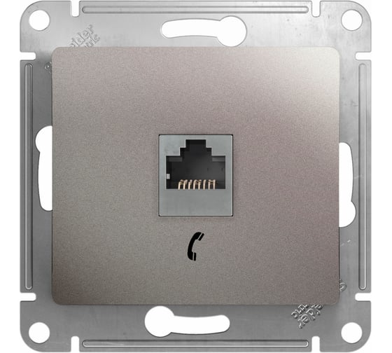 Розетка телефонная Systeme Electric (Schneider Electric) Glossa Платина RJ11 SE GSL001281T 5 шт 53606481274866
