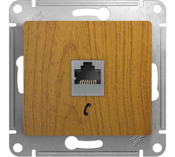 Розетка телефонная Systeme Electric Glossa дерево дуб rj11 GSL000581T 10 шт 13606480659413