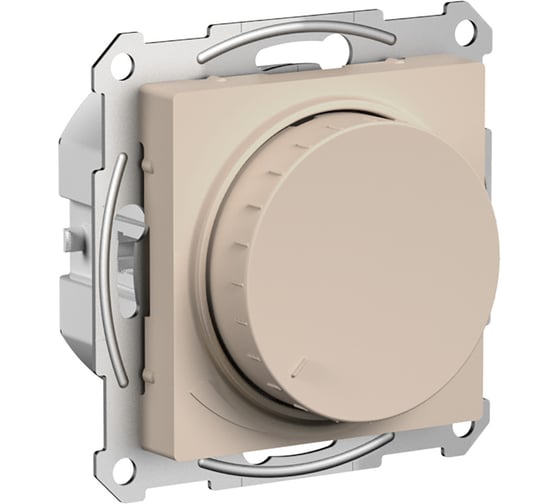 Светорегулятор диммер Systeme Electric Atlasdesign поворотно-нажимной, led, rc, песочный ATN001223 8 шт 13606486364960 1