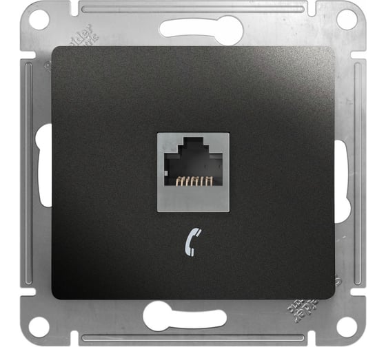 Розетка телефонная Systeme Electric (Schneider Electric) Glossa rj11, антрацит GSL000781T 10 шт 13606485436705