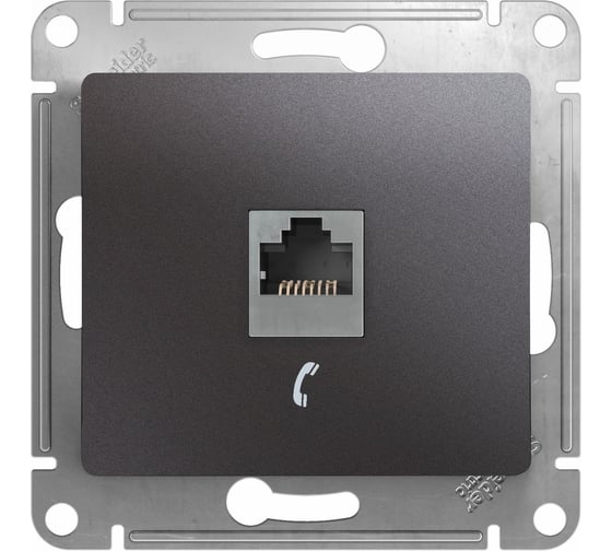 Розетка телефонная Systeme Electric (Schneider Electric) Glossa Графит RJ11 SE GSL001381T 5 шт 53606481274958