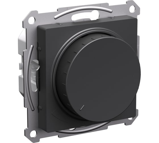 Светорегулятор диммер Systeme Electric Atlasdesign базальт поворотно-нажимной, led, rc, 400вт, механизм ATN001423 8 шт 4690201024705 1