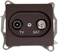 Розетка TV-SAT Systeme Electric (Schneider Electric) Glossa оконечная 1db, механизм, шоколад GSL000897 5 шт 53606485437236