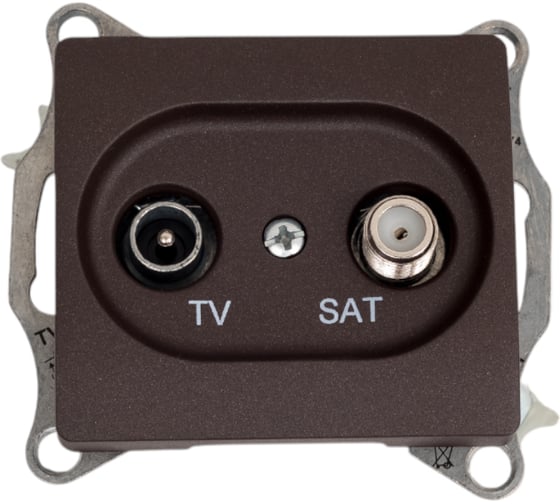 Розетка TV-SAT Systeme Electric (Schneider Electric) Glossa оконечная 1db, механизм, шоколад GSL000897 5 шт 53606485437236 1