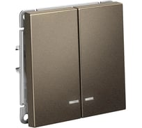 2-клавишный выключатель Systeme Electric ARTGALLERY с подсветкой, сх.5а, 10АХ, механизм, быстрозажим. клем., МОККО GAL000653S 10 шт 4690201039204