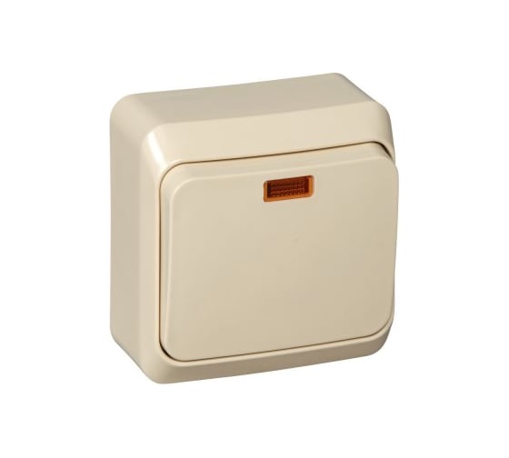 Переключатель 1-клавишный Systeme Electric ОП Этюд 10А с инд. крем. SchE BA10-007K 25 шт 4607098941565 1