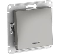 1-клавишный выключатель с подсветкой Systeme Electric ATLASDESIGNсх.1а, 10АХ, мех., быстрозажим. клем.,СТАЛЬ ATN000913S 5 шт 13606482107691