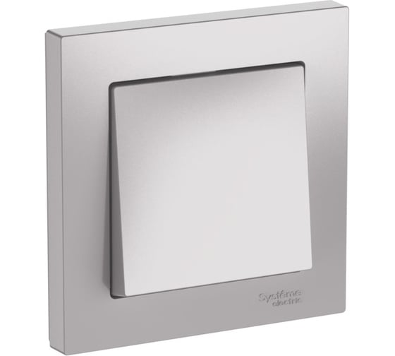 1-клавишный выключатель Systeme Electric ATLASDESIGN сх.1, 10АХ, в сборе, быстрозажим. клем., АЛЮМИНИЙ ATN000312S 10 шт 13606482107530 1