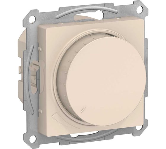 Светорегулятор Systeme Electric (Schneider Electric) ATLASDESIGN диммер поворотно-нажимной, LED, RC, 400Вт, механизм, бежевый ATN000223 8 шт 13606486274337 1