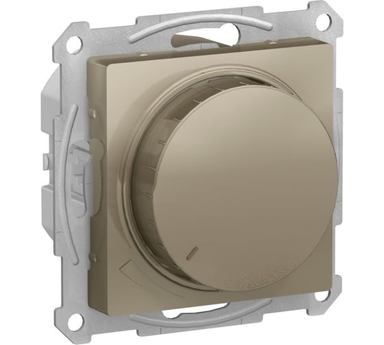 Светорегулятор Systeme Electric (Schneider Electric) Atlasdesign диммер поворотно-нажимной, led, rc, 400вт, механизм, шампань ATN000523 8 шт 13606486274368 1