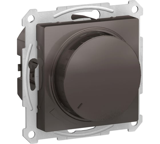 Светорегулятор Systeme Electric (Schneider Electric) Atlasdesign диммер поворотно-нажимной, led, rc, 400вт, механизм, мокко ATN000623 8 шт 13606486274375 1