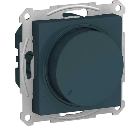 Светорегулятор Systeme Electric (Schneider Electric) Atlasdesign диммер поворотно-нажимной, led, rc, 400вт, механизм, изумруд ATN000823 8 шт 13606486274399 1