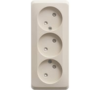 Тройная розетка без заземления со шторками Systeme Electric (Schneider Electric) ЭТЮД O/У 16А 250B, КРЕМОВЫЙ,PA16-010K 11 шт 13606485439348