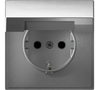 Розетка Systeme Electric ArtGallery с заземлением, со шторкой, с крышкой, 16А, IP20, механизм, быстрозажимные клеммы, АЛЮМИНИЙ GAL000346S 10 шт 4690201038726
