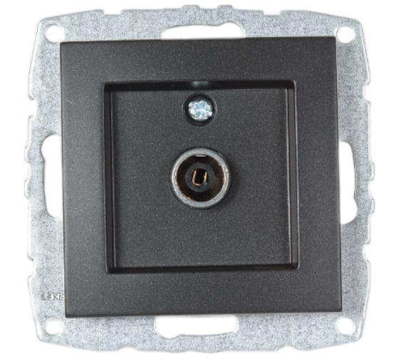 Механизм проходной TV розетки MONO ELECTRIC L/D, с экраном, графит 500-002005-137