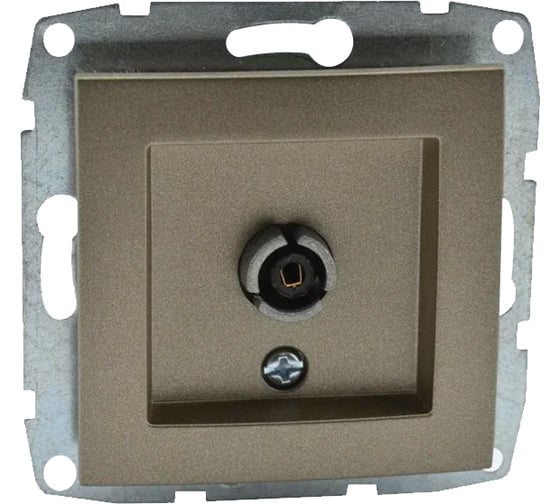 Механизм проходной TV розетки MONO ELECTRIC L/D, с экраном, бронза 500-002305-137