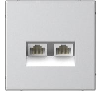 Розетка двойная компьютерная Systeme Electric ARTGALLERY RJ45+RJ45, кат. 5е, механизм, АЛЮМИНИЙ GAL000385 5 шт 4690201044963