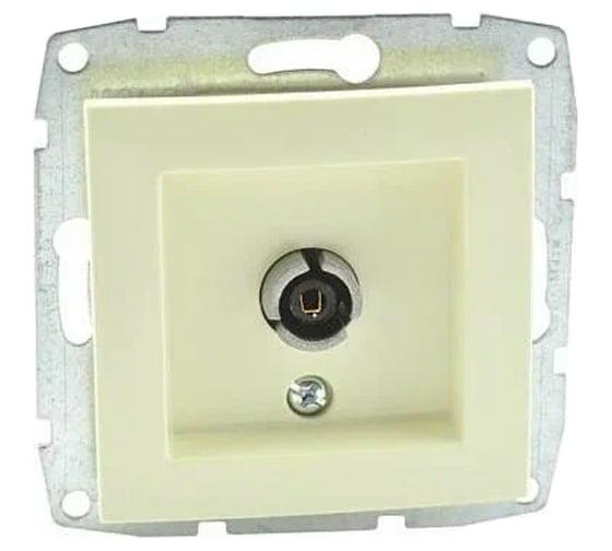 Механизм проходной TV розетки MONO ELECTRIC L/D, с экраном, кремовая 500-001705-137