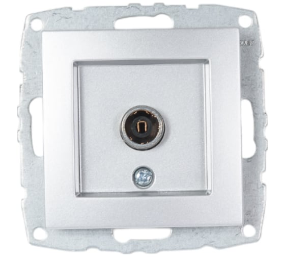 Механизм проходной TV розетки MONO ELECTRIC L/D, с экраном, серебро 500-002105-137