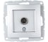 Механизм проходной TV розетки MONO ELECTRIC L/D, с экраном, серебро 500-002105-137 1