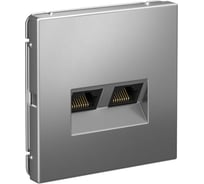 Розетка двойная компьютерная Systeme Electric ARTGALLERY RJ45+RJ45, кат. 5е, механизм, СТАЛЬ GAL000985 5 шт 4690201045045