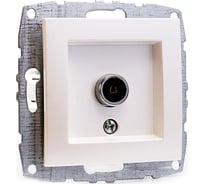 Механизм проходной TV розетки MONO ELECTRIC L/D, с экраном, жемчуг 500-002505-137