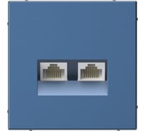 Розетка двойная компьютерная Systeme Electric ARTGALLERY RJ45+RJ45, кат. 5е, механизм, АКВАМАРИН GAL001185 5 шт 4690201045083