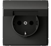 Розетка Systeme Electric ArtGallery с заземлением, со шторкой, с крышкой, 16А, IP20, механизм, быстрозажимные клеммы, БАЗАЛЬТ GAL001446S 5 шт 4690201038900