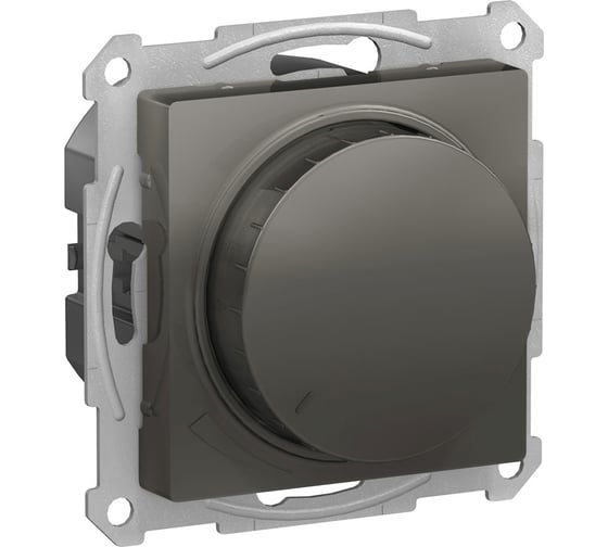 Светорегулятор Systeme Electric (Schneider Electric) Atlasdesign диммер поворотно-нажимной, led, rc, 400вт, механизм, сталь ATN000923 8 шт 13606486274405 1