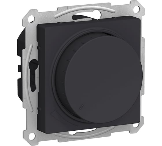 Светорегулятор Systeme Electric (Schneider Electric) Atlasdesign диммер поворотно-нажимной, led, rc, 400вт, механизм, карбон ATN001023 8 шт 13606486274412 1