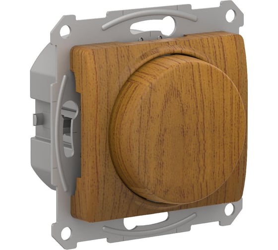 Светорегулятор Systeme Electric (Schneider Electric) Glossa диммер поворотно-нажимной, led, rc, 400вт, механизм, дерево дуб GSL000523 8 шт 13606486274467 1