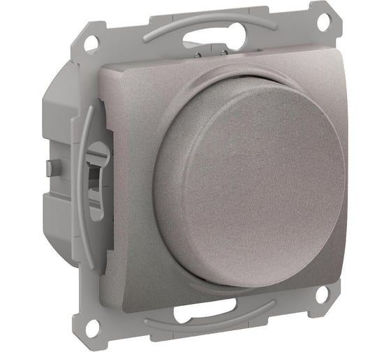 Светорегулятор Systeme Electric (Schneider Electric) Glossa диммер поворотно-нажимной, led, rc, 400вт, механизм, платина GSL001223 8 шт 13606486274535 1