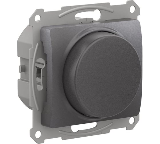 Светорегулятор Systeme Electric (Schneider Electric) Glossa диммер поворотно-нажимной, led, rc, 400вт, механизм, графит GSL001323 8 шт 13606486274542 1