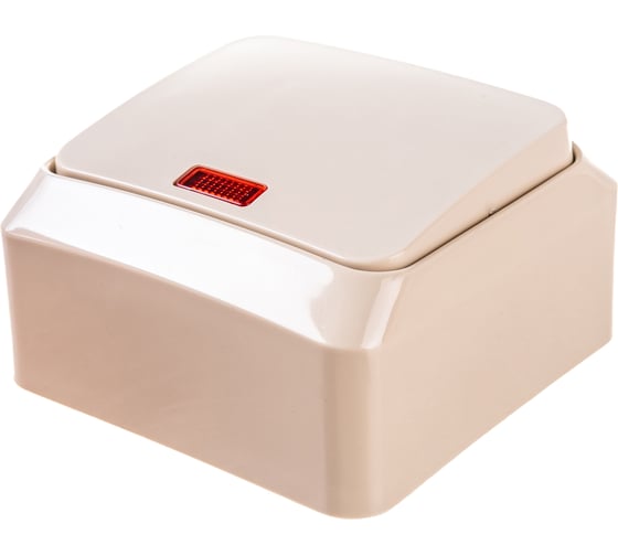 Выключатель 1-клавишный Systeme Electric (Schneider Electric) ОП Этюд 10А с инд. крем. SchE BA10-005K 25 шт 4607098941305 1