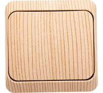 Выключатель 1-клавишный Systeme Electric (Schneider Electric) ОП Этюд Дача 10А IP20 сосна BA10-001D 25 шт 4607098947680