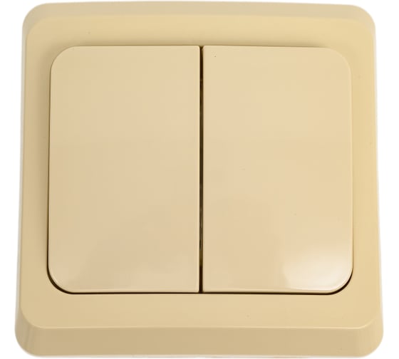 Выключатель 2-клавишный Systeme Electric (Schneider Electric) СП Этюд 10А с инд. крем. SchE BC10-006K 20 шт 4607098940902 1