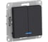 2-клавишный выключатель с подсветкой Systeme Electric (Schneider Electric) ATLASDESIGN сх.5а, 10АХ, карбон ATN001053 5 шт 13606489703469 2