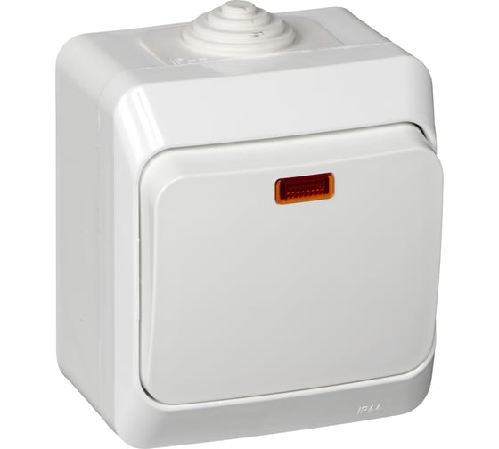 Выключатель 1-клавишный с подсветкой Systeme Electric (Schneider Electric) Lexel Этюд Белый, IP44, наружный BA10-045B 14 шт 4607098942463