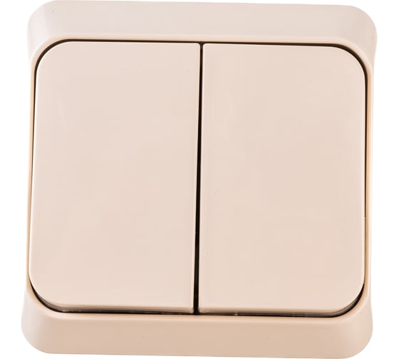Выключатель 2-клавишный Systeme Electric (Schneider Electric) ОП Этюд 10А IP20 с индик. крем. BA10-006K 25 шт 4607098941329