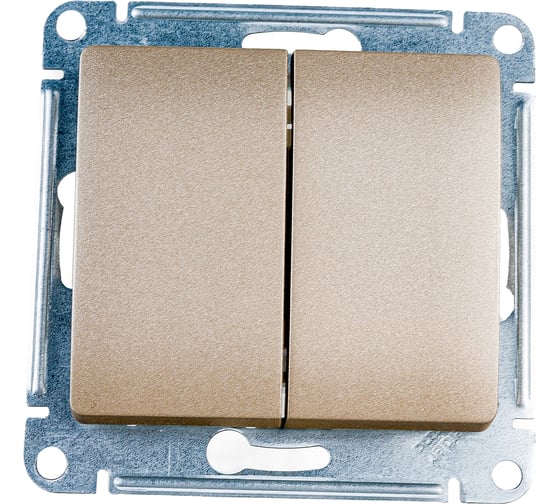 2-клавишный выключатель Systeme Electric (Schneider Electric) GLOSSA сх.5, 10АХ, титан GSL000451 20 шт 13606480658812 1